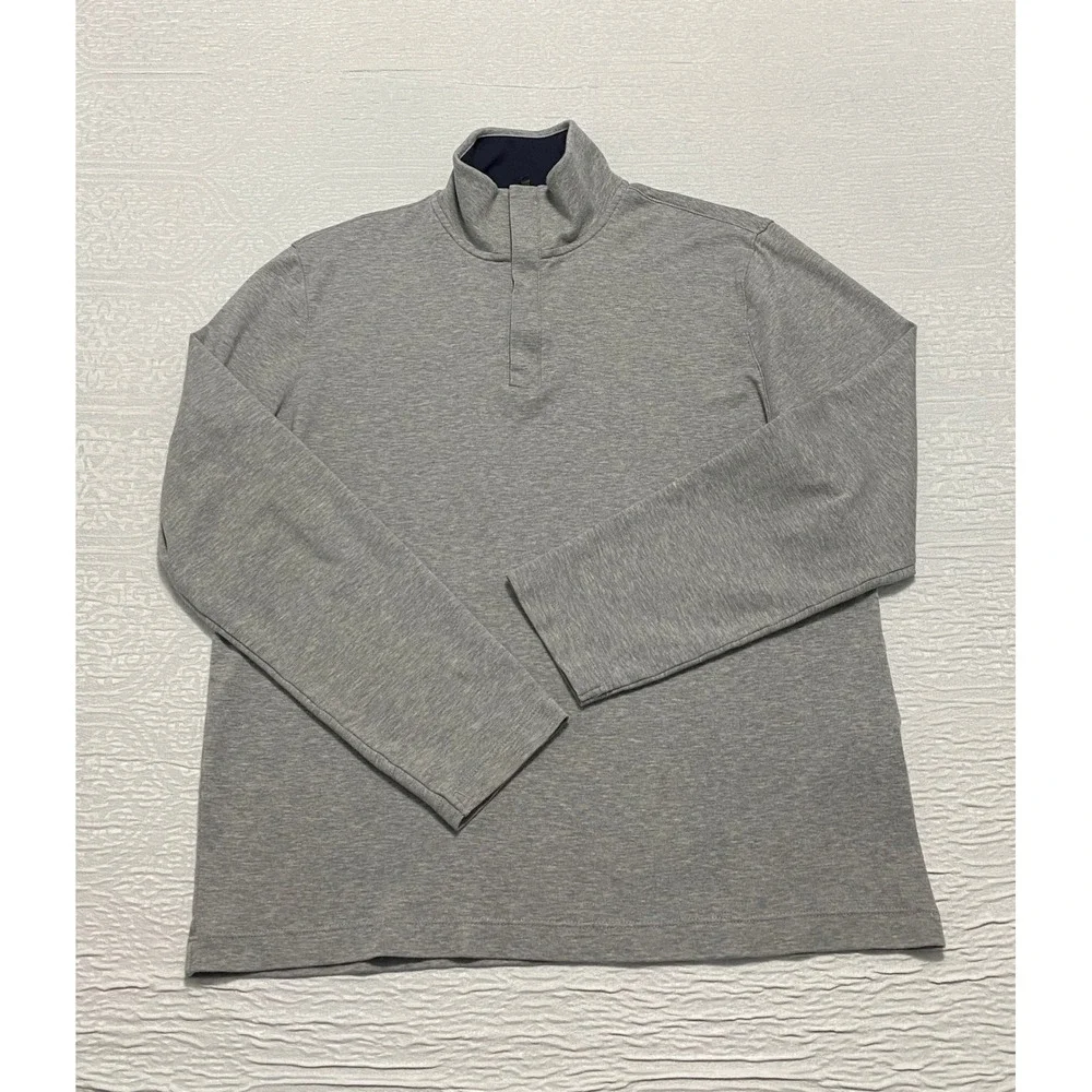 Banana Republic Luxury Touch Mens Gray 1/4 Zip‎ Pullover Long Sleeve Top